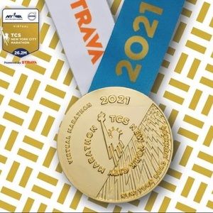 New York City virtual marathon medal 2021.